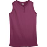 GIRLS SLEEVELESS TWO-BUTTON SOFTBALL JERSEY