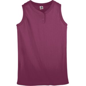 GIRLS SLEEVELESS TWO-BUTTON SOFTBALL JERSEY