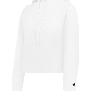 LADIES ATHLETIC FLEECE CROP HOODIE